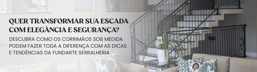 Como escolher o corrimão ideal para sua escada: dicas e tendências! 1 Quer transformar sua escada com elegância e segurança?
Descubra como os corrimãos sob medida podem fazer toda a diferença com as dicas e tendências da Fundarte Serralheria.